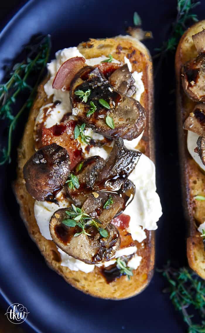 Made with sautéed mushrooms, crispy bacon, and creamy burrata, these grilled toast bites are an easy, one-pan dish that tastes restaurant-worthy. Perfect for entertaining or an indulgent lunch, this simple crostini is always a showstopper.
