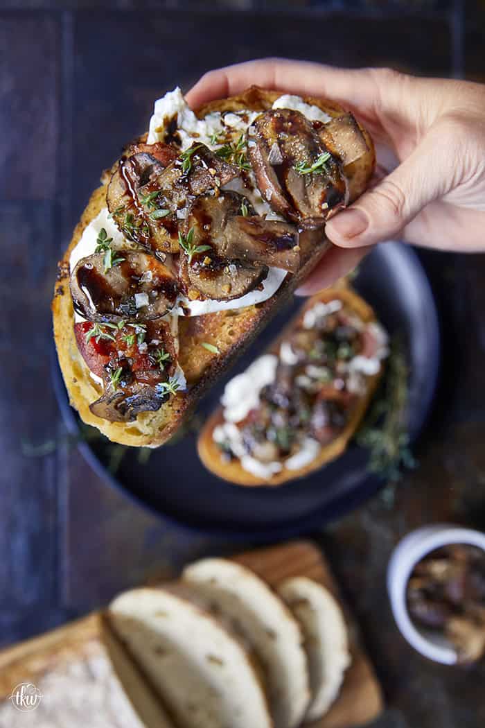 Made with sautéed mushrooms, crispy bacon, and creamy burrata, these grilled toast bites are an easy, one-pan dish that tastes restaurant-worthy. Perfect for entertaining or an indulgent lunch, this simple crostini is always a showstopper.