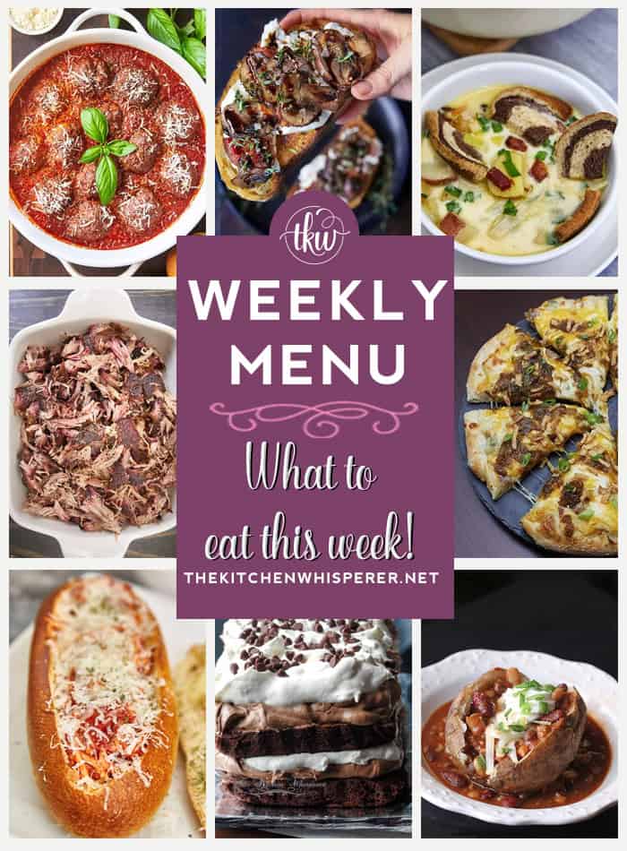 These Weekly Menu recipes allow you to get out of that same ol’ recipe rut and try some delicious and easy dishes!