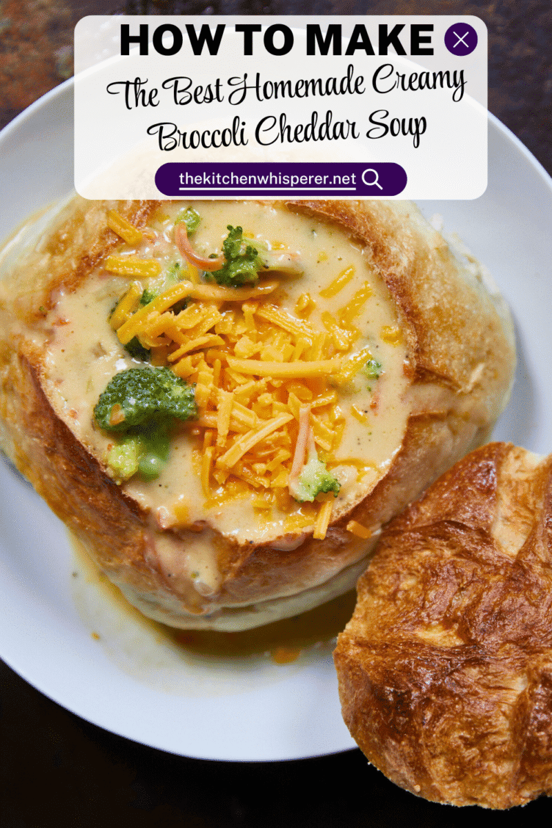This homemade creamy broccoli cheddar soup is rich with real sharp cheddar, simple ingredients, and big on comfort food flavor. It's cheesy, cozy, and endlessly comforting, making it feel like a warm hug for your soul with every bite.