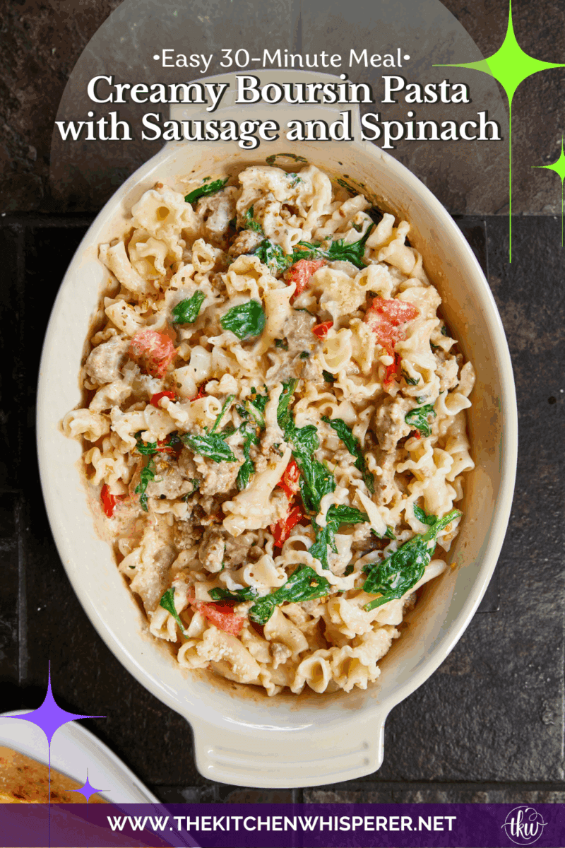 Made with Italian sausage, spinach, cherry tomatoes, and creamy Boursin cheese, this pasta is rich, comforting, and ready in under 30 minutes. It's an easy go-to for meal prep or a cozy night in.