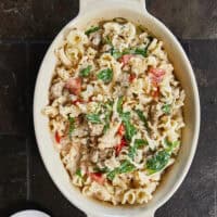 Made with Italian sausage, spinach, cherry tomatoes, and creamy Boursin cheese, this pasta is rich, comforting, and ready in under 30 minutes. It's an easy go-to for meal prep or a cozy night in.