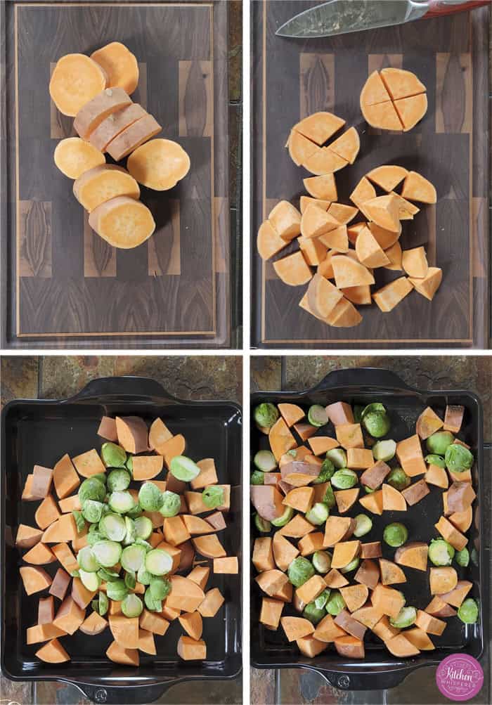 Crispy chicken thighs roast alongside caramelized sweet potatoes and Brussels sprouts for an easy, flavor-packed chicken dinner. The mango chipotle seasoning brings sweet heat and bold flavors, making this recipe perfect for busy weeknight dinners and simple meal prep.