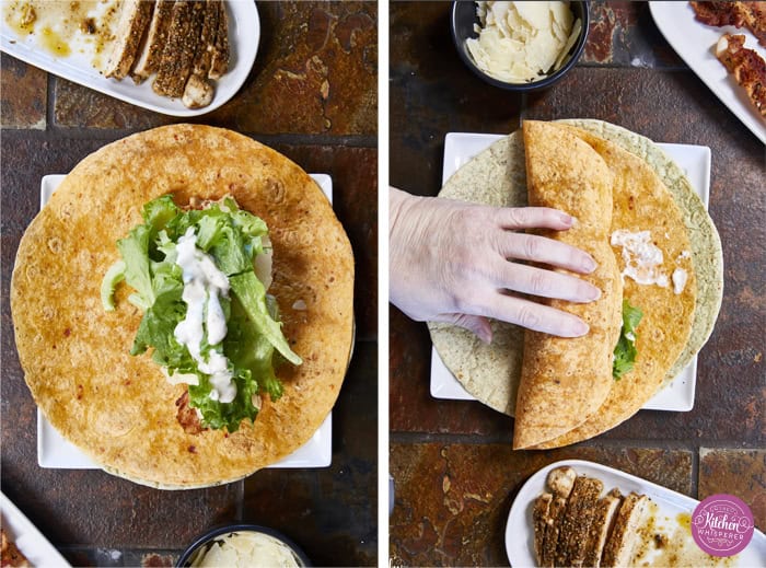 Juicy oven-baked chicken, crispy bacon, fresh lettuce, and creamy Parmesan-peppercorn dressing come together in a soft flour tortilla for the ultimate chicken wrap. These 6-ingredient wraps are perfect for meal prep, busy schedules, and grab-and-go bites!