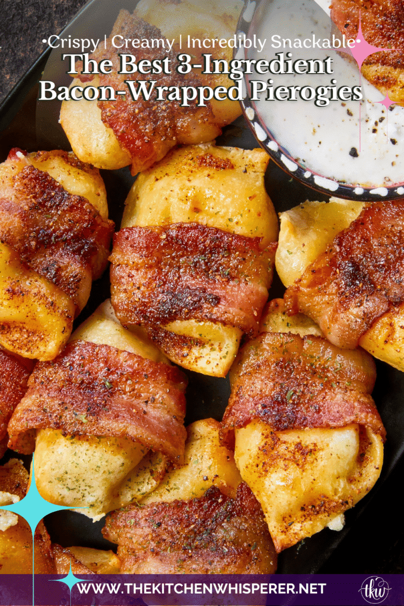 Crispy, creamy, and incredibly snackable, these baked bacon-wrapped pierogies are always the first to go. Made with just 3 simple ingredients, the pierogies stay soft and creamy on the inside while the seasoned bacon wrapping turns perfectly crispy. This is the bite that everyone keeps reaching for!