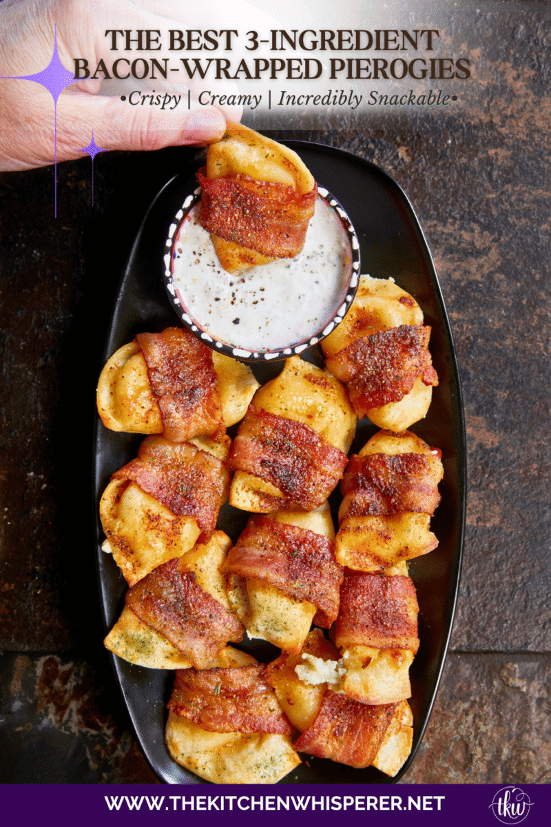 Crispy, creamy, and incredibly snackable, these baked bacon-wrapped pierogies are always the first to go. Made with just 3 simple ingredients, the pierogies stay soft and creamy on the inside while the seasoned bacon wrapping turns perfectly crispy. This is the bite that everyone keeps reaching for!