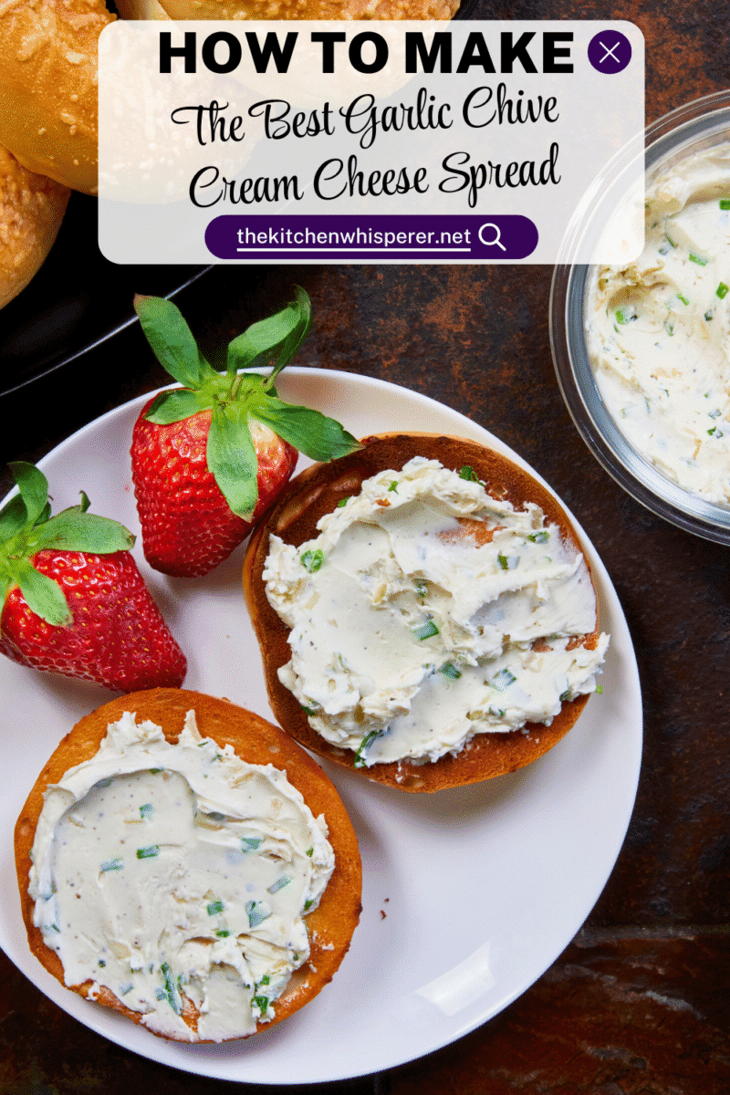 One taste of this and you’ll never buy the tub again! 🥯 This Easy Garlic Chive Cream Cheese is a 5-minute miracle made with just 6 ingredients. It’s thicker, creamier, and way more flavorful than store-bought. The ultimate budget-friendly bagel spread! #CreamCheese #GarlicChives #TheKitchenWhisperer #EasyRecipes #BagelSchmear