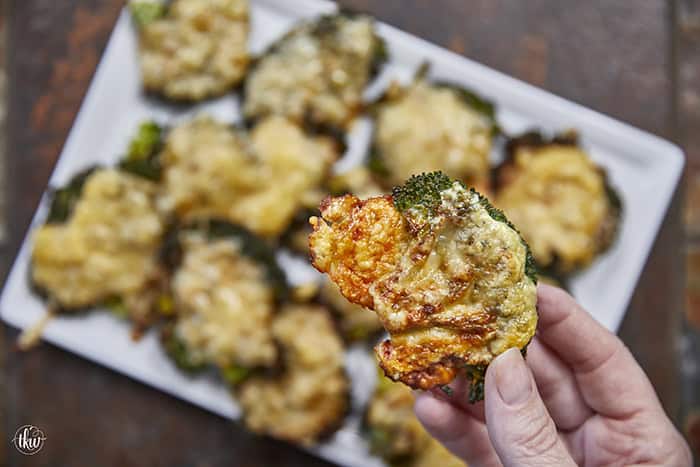 The vegetable recipe that will have everyone asking for seconds! 🥦🧀 These Crispy Parmesan Smashed Broccoli bites are steamed, smashed, and roasted until they form a golden, lacy cheese crust. Only 4 ingredients and 4 steps to the best healthy snack you've ever tasted! #SmashedBroccoli #ParmesanFrico #HealthySnacks #EasySideDish