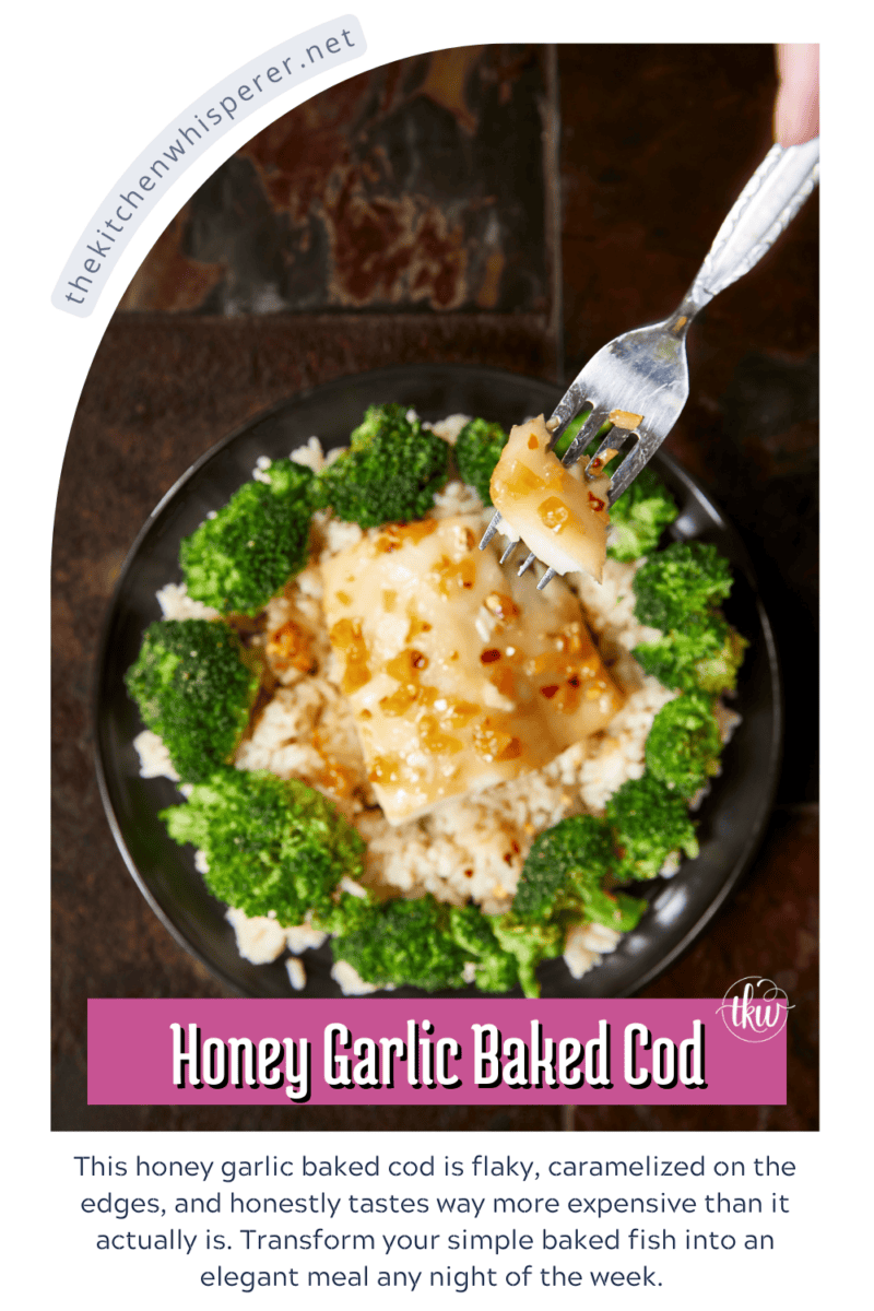 This honey garlic baked cod is flaky, caramelized on the edges, and honestly tastes way more expensive than it actually is. Transform your simple baked fish into an elegant meal any night of the week. #EasyRecipes #HealthyDinner #CodRecipe #honeygarlicsauce #stirfrysauce #bakedwhitefish