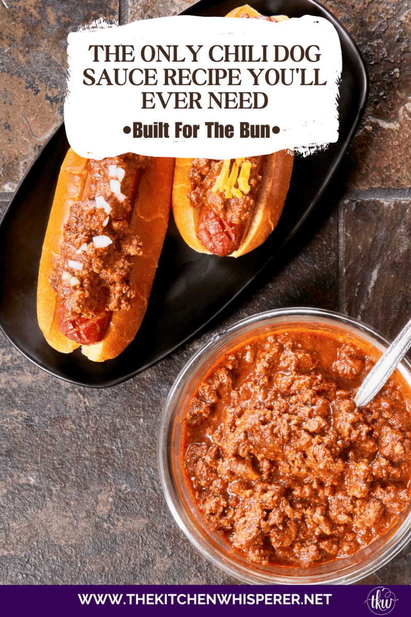 This Homemade Chili Dog Sauce is thick, savory, and the only recipe you’ll ever need. It’s a bean-free, pantry-staple meat sauce that stays on the dog and tastes like it simmered all day. Perfect for your next backyard BBQ, game day nachos, or loaded fries! One bite and you'll never go back to store-bought. #ChiliDog #SummerGrilling #ChiliDogSauce #EasyRecipes