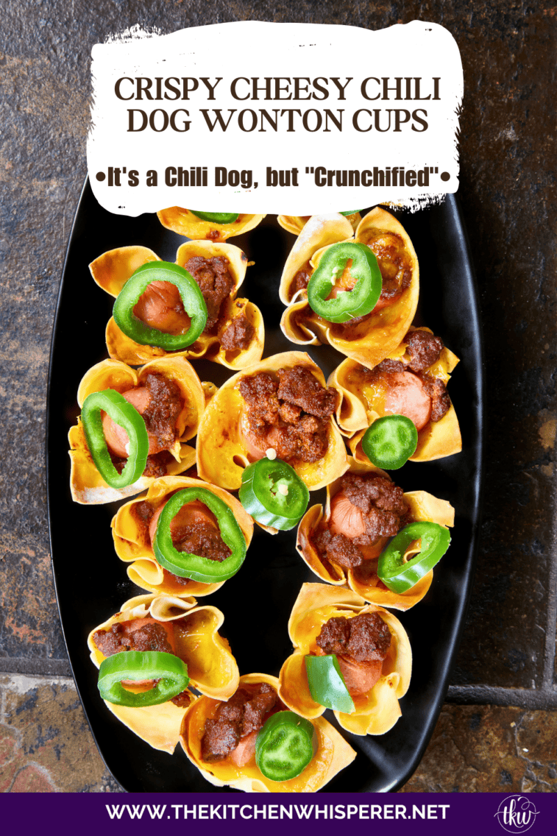Looking for the best game day appetizer? These Crispy Chili Dog Wonton Cups are a total crowd-pleaser! 🌭🧀 Made with simple ingredients like bean-free chili, chopped hot dogs, and plenty of melted cheese, they are the perfect crunchy, bite-sized snack for your next cookout or movie night. A great way to use up leftover hot dogs in just 20 minutes! #ChiliDogWontonCups #GameDayEats #EasyAppetizers #WontonRecipes