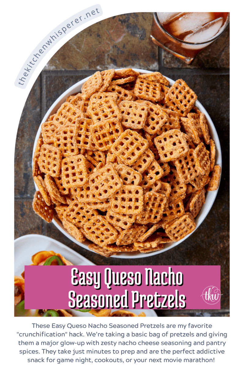 We’re taking a basic bag of store-bought pretzels and giving them a major glow-up with zesty nacho cheese seasoning and pantry spices. They take just minutes to prep and are the perfect addictive snack for game night, cookouts, or your next movie marathon! #GameDaySnacks #SeasonedPretzels #EasyAppetizers