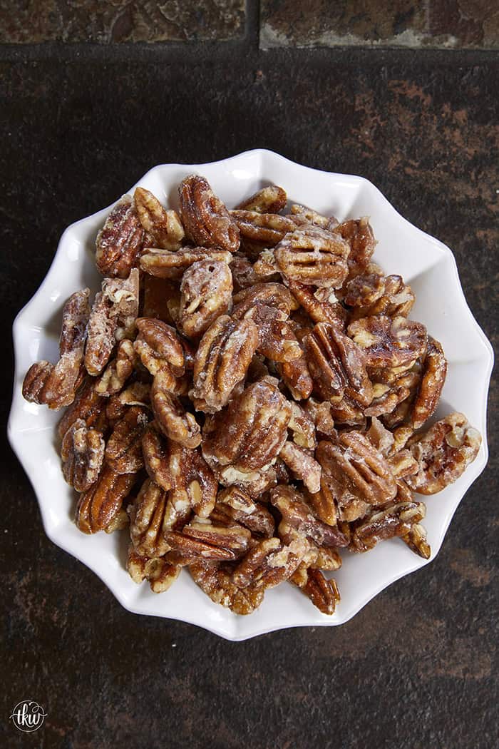 Give your pecans a major glow up! These 3-ingredient stovetop candied pecans take just 10 minutes in a single skillet—no oven required. They are the perfect crunchy, caramelized addition to elevate your salads, holiday snacks, or dessert toppings. Once you try this quick skillet method, you'll never go back to store-bought! #candiedpecans #easyrecipes #stovetoprecipes