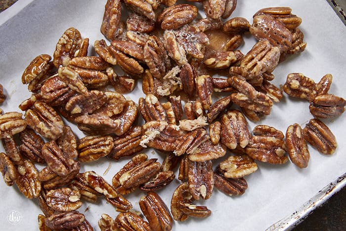 Give your pecans a major glow up! These 3-ingredient stovetop candied pecans take just 10 minutes in a single skillet—no oven required. They are the perfect crunchy, caramelized addition to elevate your salads, holiday snacks, or dessert toppings. Once you try this quick skillet method, you'll never go back to store-bought! #candiedpecans #easyrecipes #stovetoprecipes