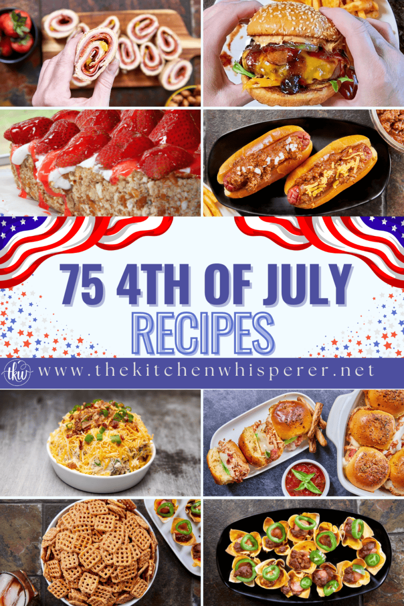 Celebrate America's 250th birthday with 75 of the best Fourth of July recipes! Whether you're planning a backyard BBQ, family cookout, or neighborhood potluck, these easy appetizers, mains, side dishes, and desserts have your Independence Day covered.#4thofjuly #july4threcipes #4thofjulyrecipes