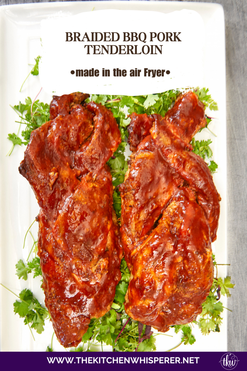 Upgrade dinner with this Air Fryer Braided BBQ Pork Tenderloin! Braiding the meat creates a perfectly caramelized crust while keeping the inside incredibly juicy. It looks like a gourmet competition dish but takes under 30 minutes. #AirFryerRecipes #PorkTenderloin #BBQSeason