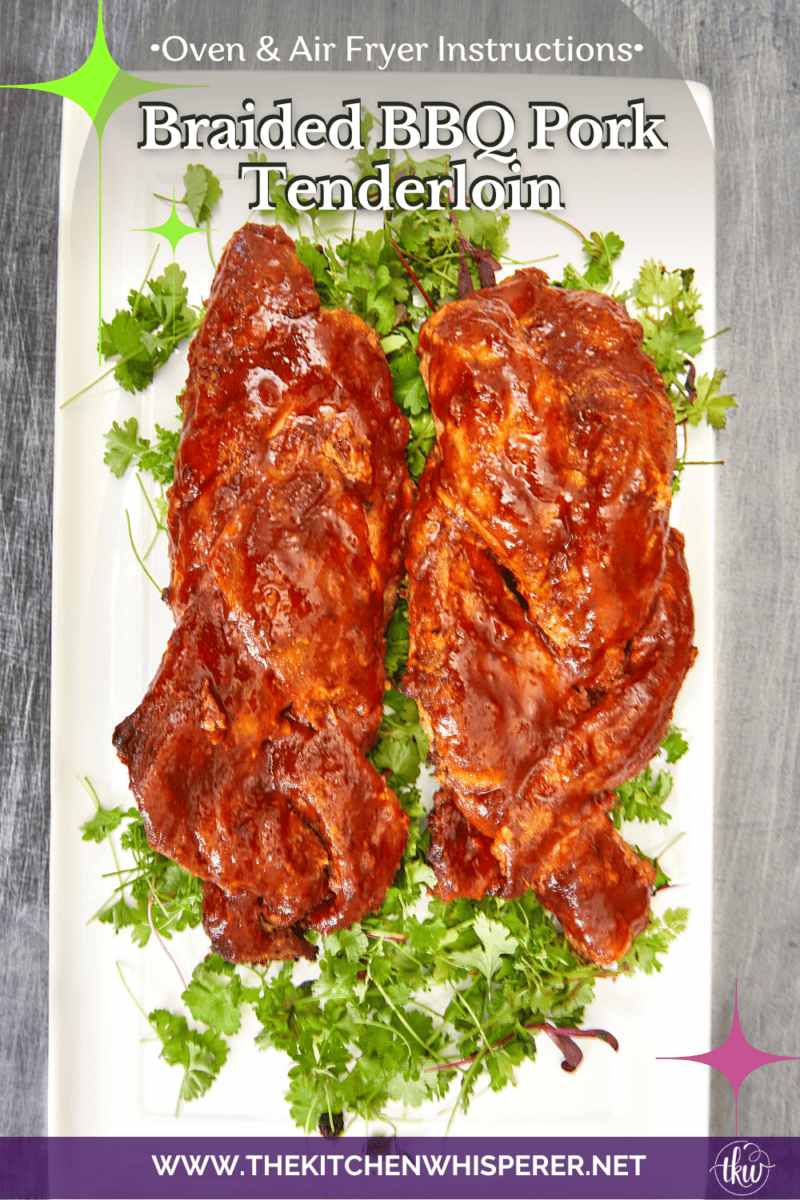 Upgrade dinner with this Air Fryer Braided BBQ Pork Tenderloin! Braiding the meat creates a perfectly caramelized crust while keeping the inside incredibly juicy. It looks like a gourmet competition dish but takes under 30 minutes. #AirFryerRecipes #PorkTenderloin #BBQSeason