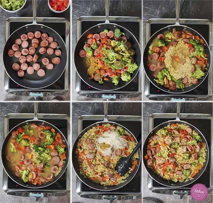 20-minute weeknight dinner made in just ONE skillet! This Sausage Broccoli Orzo combines smoky kielbasa, tender broccoli, and a velvety Parmesan herb sauce—no heavy cream needed. Perfect for busy nights and meal prep! #thekitchenwhisperer #20minutemeals #onepanmeals